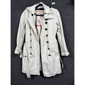 Burberry Brit Trench Coat Womens US 4 Belted Removable Quilted Liner Nova *READ